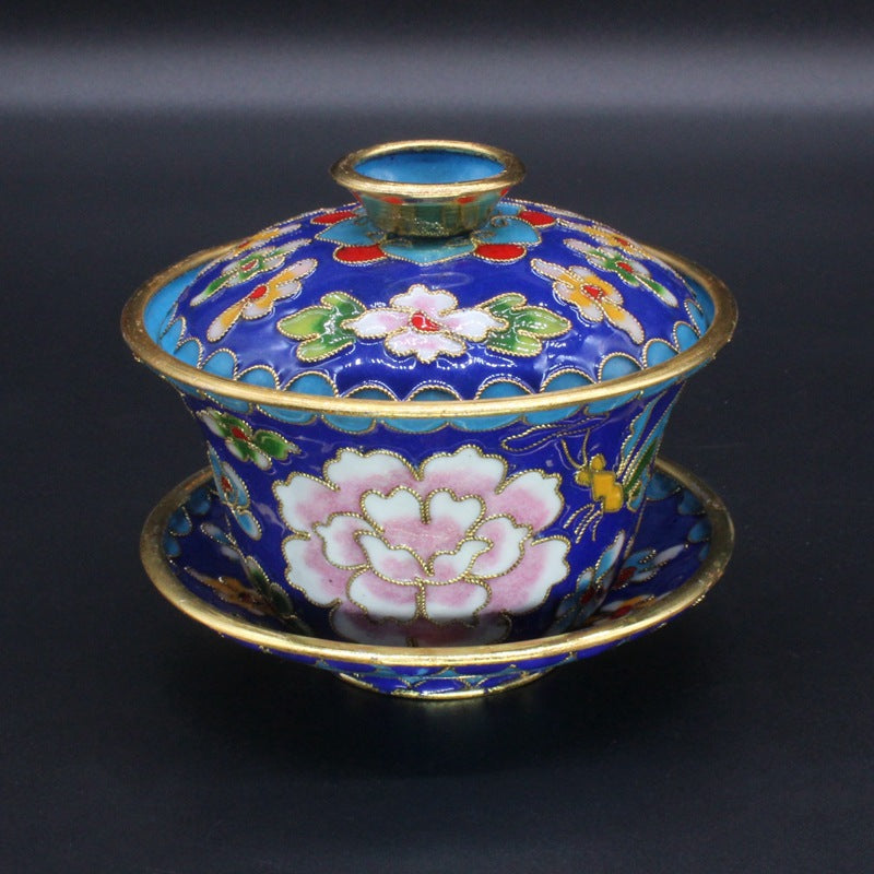 Chinese Cloisonné｜Tea Bowl with Lid (Gaiwan)