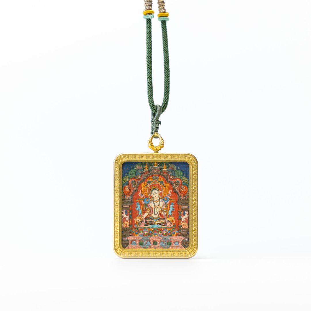 Thangka｜White Tara Thangka Pendant Necklace｜ Replica Printmaking